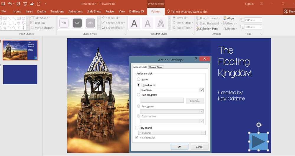 Decisions regarding colour, layout, font and narration must be made. This image is from the Public Domain, but students could create their own or use Creative Commons images also.