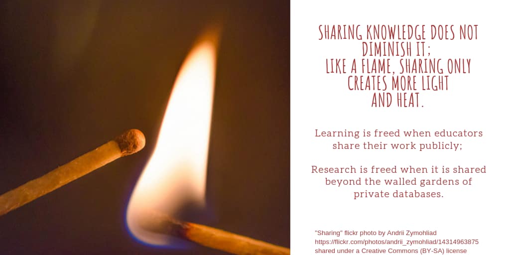 Sharing knowledge does not diminish it; like a flame, sharing only creates more light and heat.