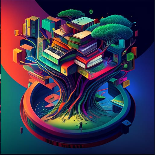 Book tree, Created with Midjourney