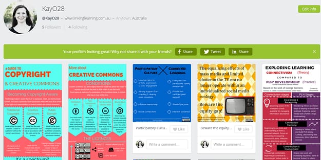 Canva is a great way to share your work
